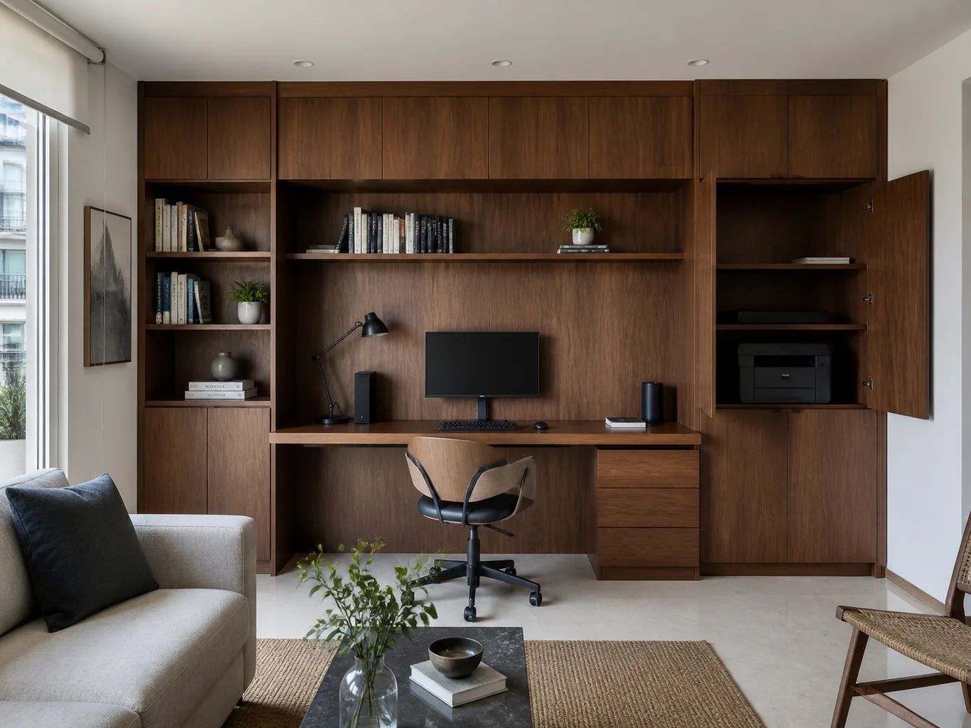 Detalle orientativo de materiales para muebles de oficina para home office