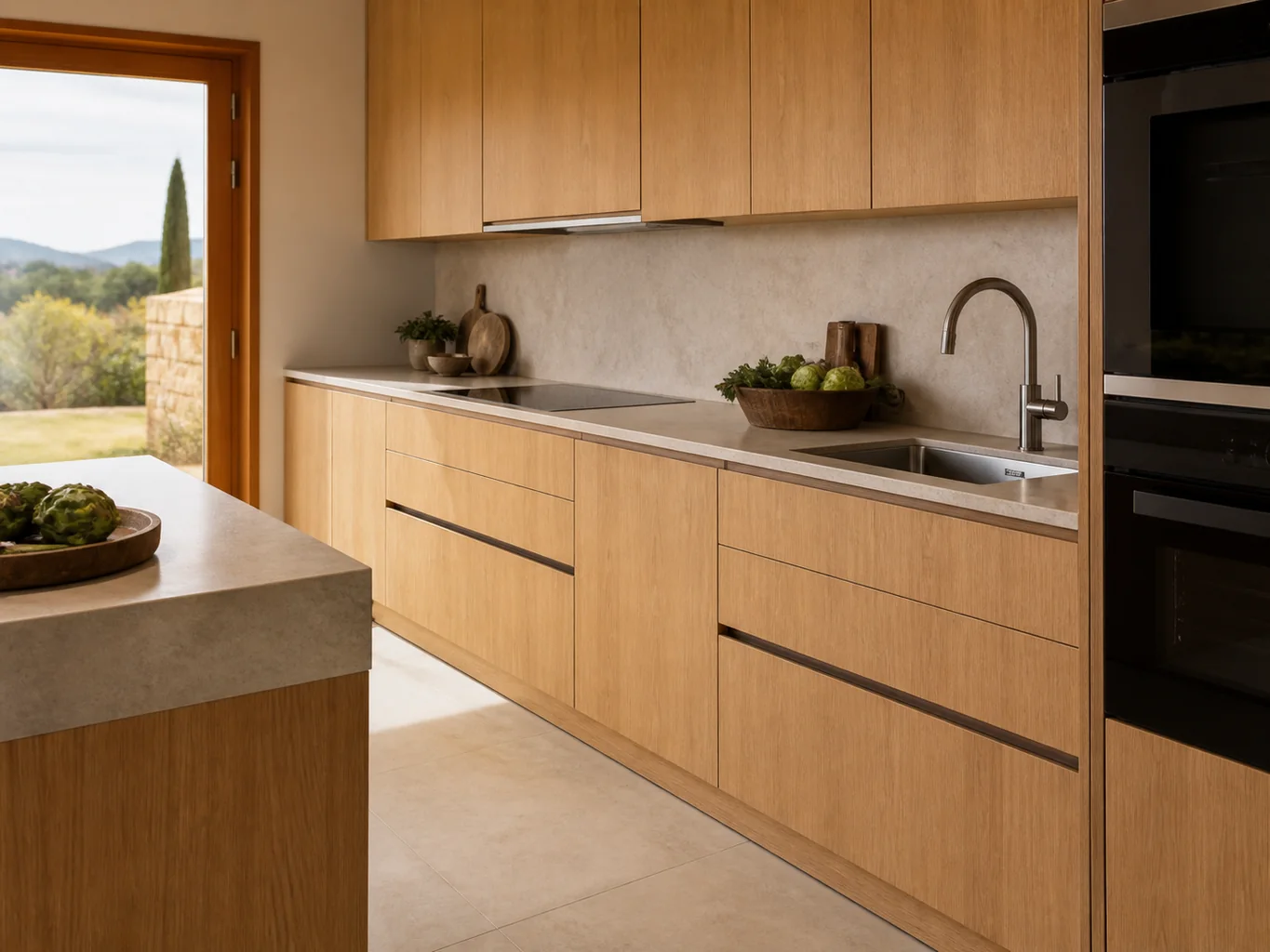 Illustrative material detail for custom kitchen doors